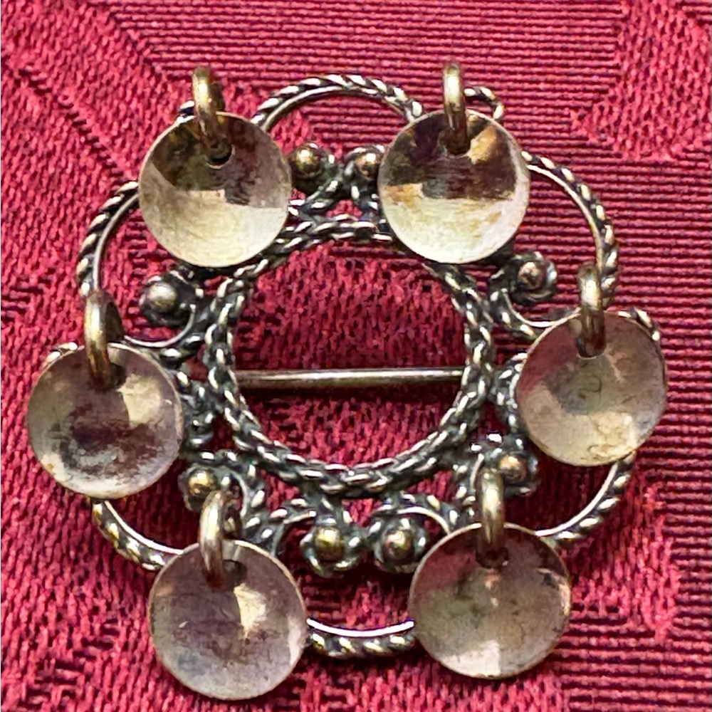 Elegant Silver Norwegian Solje wedding brooch